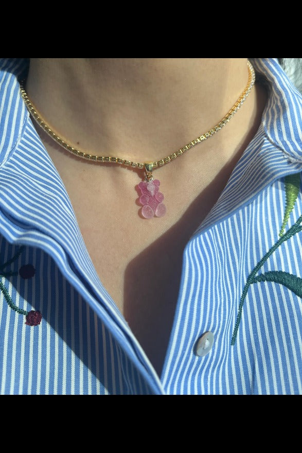 Purple and Pink Sugar Bear Pendant