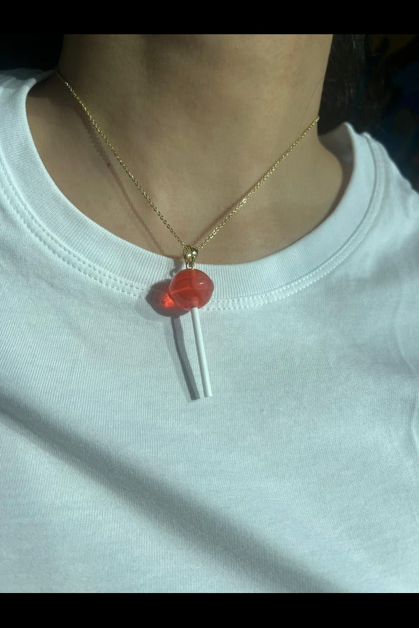 Red Lollipop Pendant