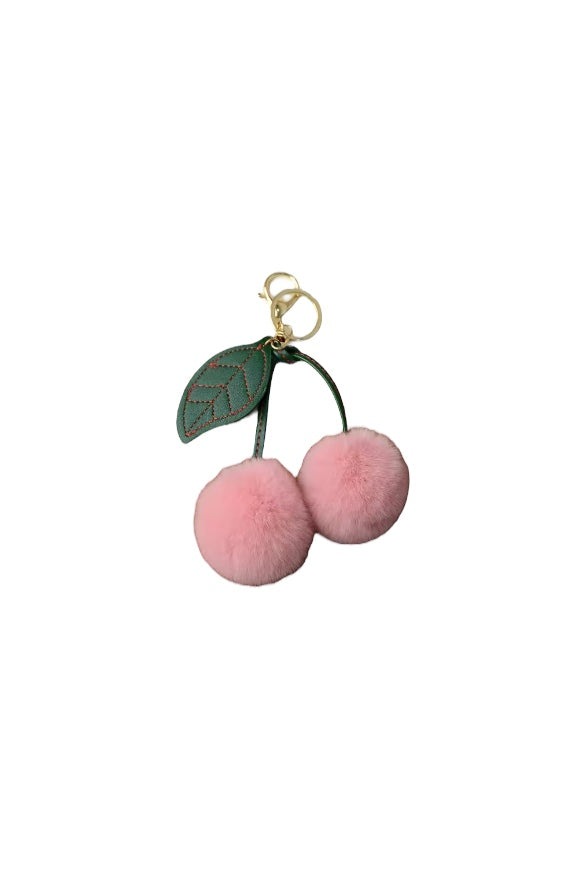 fluffy-cherry-bag-charm-pink