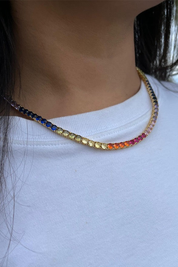 Rainbow Tennis Necklace