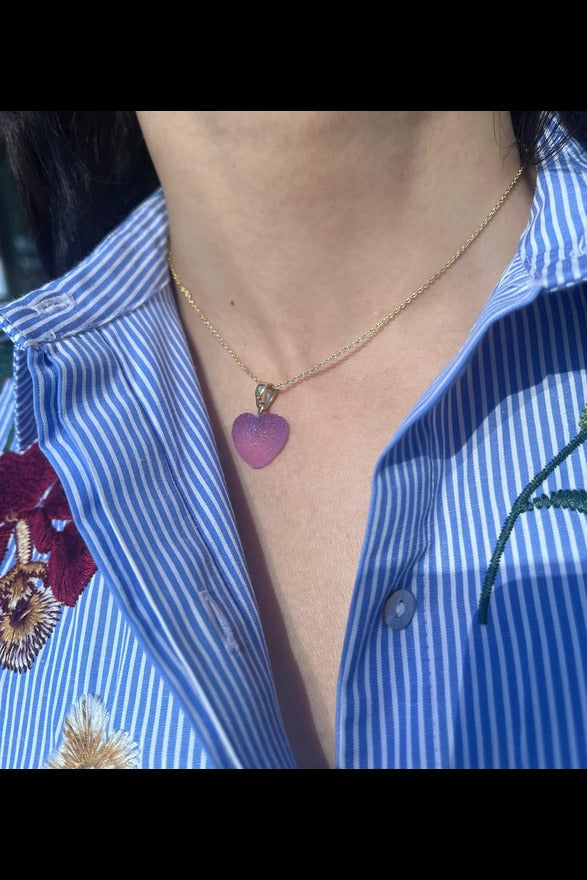 Purple and Pink Sugar Heart Pendant