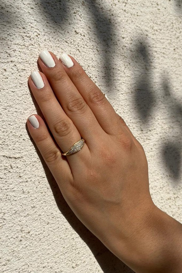 Stephie Gold Pave Ring