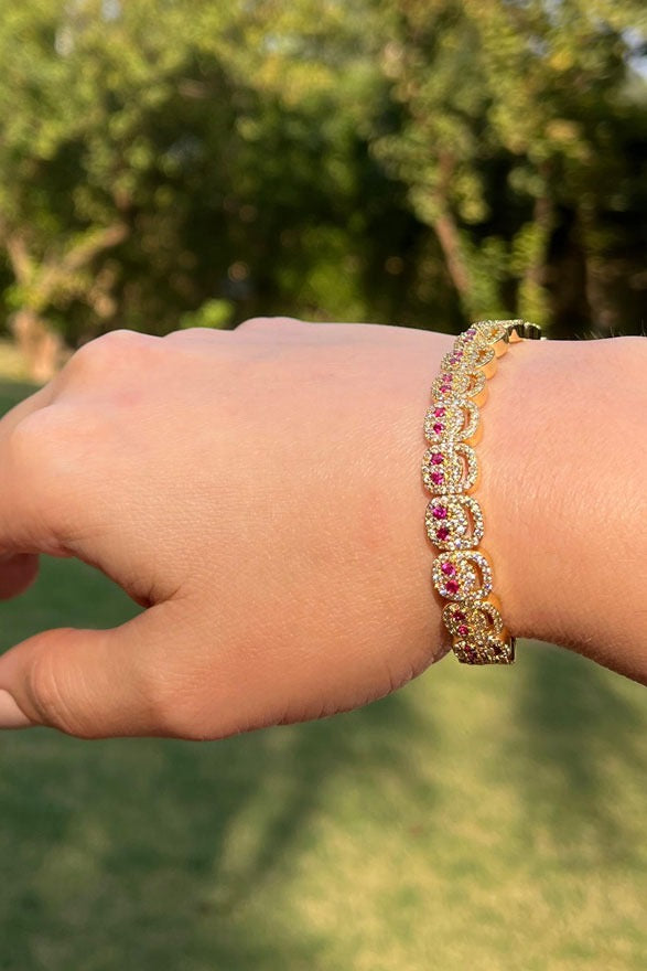 Pave Gold Smiley Bracelet