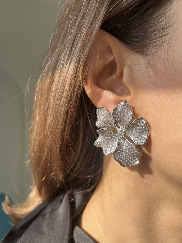 Silver Flower Earrings