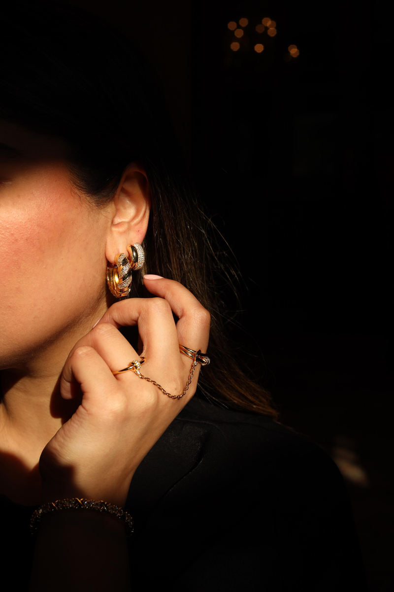 NOHO necklaces, earrings, bracelets and rings styled together