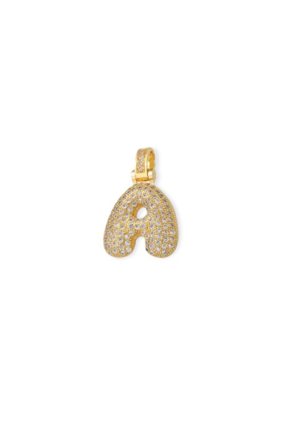 Puffy Pave Initial Necklace