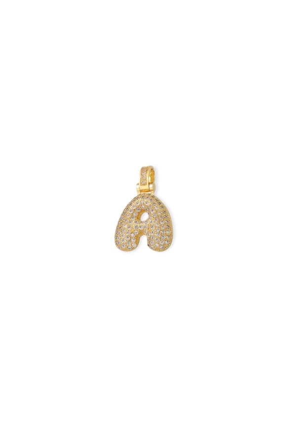Puffy Pave Initial Necklace