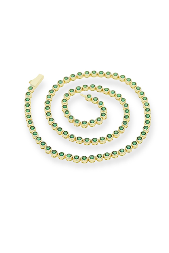Reese Tennis Necklace Green
