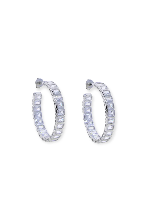 Rhea Hoops Silver