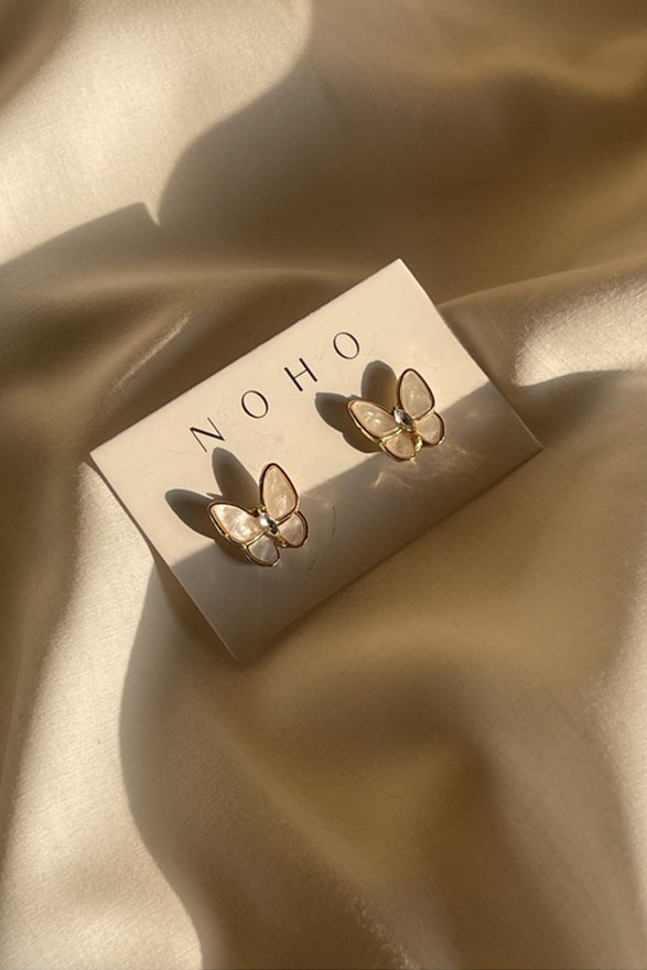 Kids Pearly Butterfly Earrings