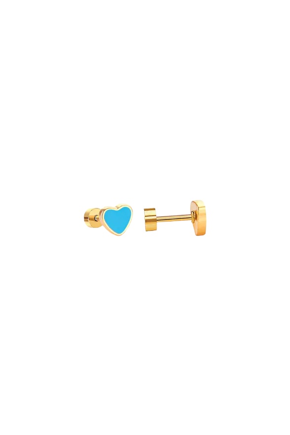 Kids Heart Studs Baby Blue