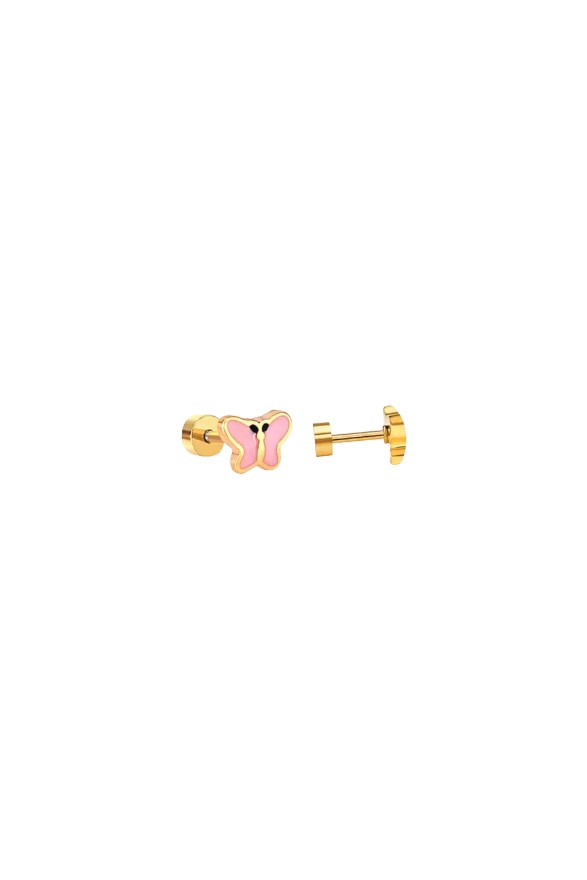 Kids Butterfly Studs Pink