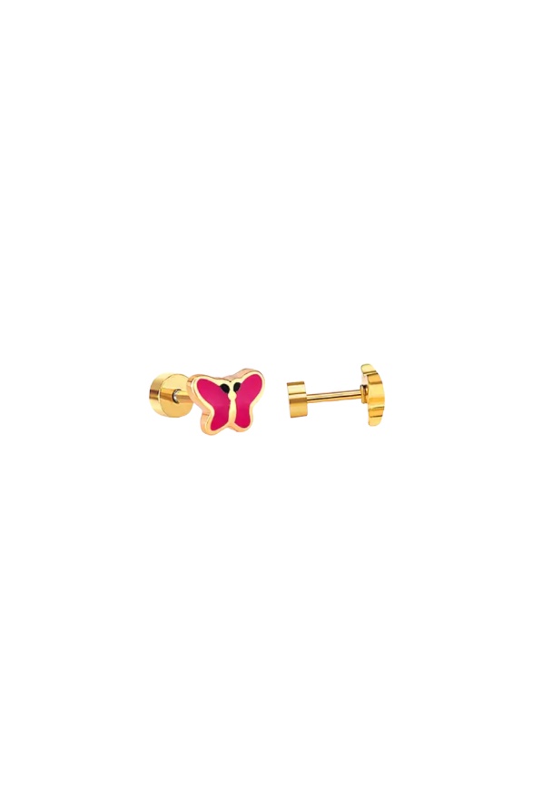 Kids Butterfly Studs Magenta