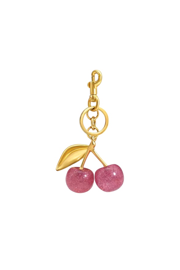 Pink Cherry Bag Charm